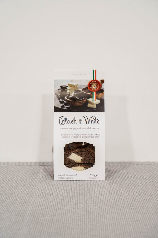 Cantuccini  Black&White mit  Weisser  Schokolade  Flocken 200 g